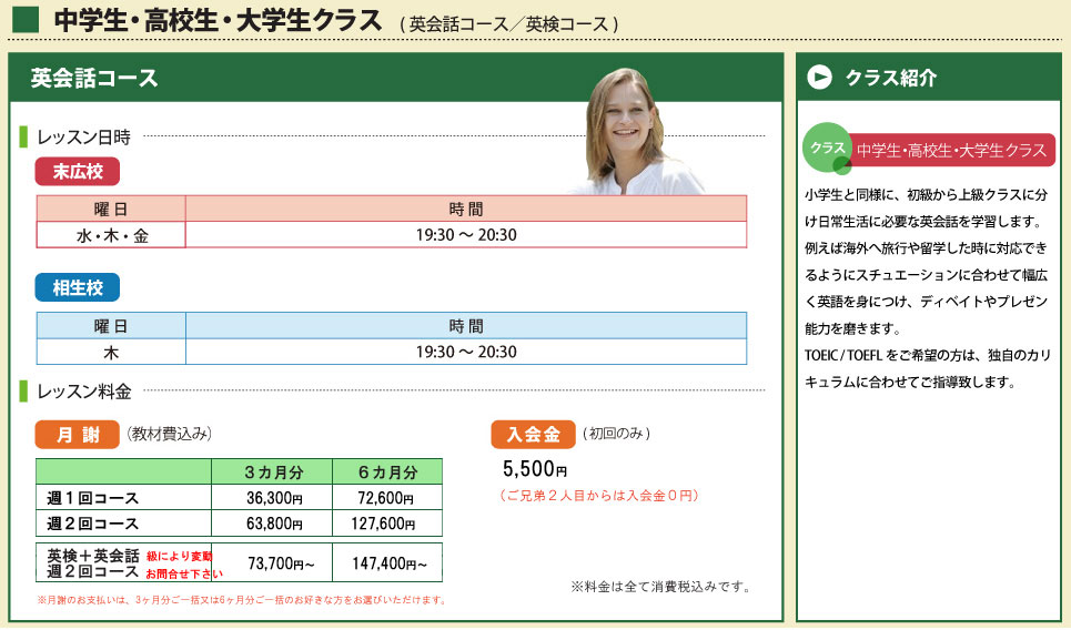 中高生クラス
